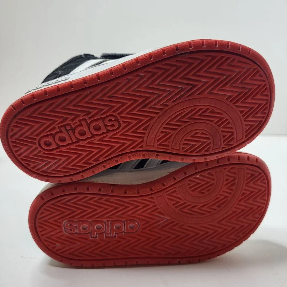 ADIDAS KIDS BLACK/WHITE HOOK & LOOP PBB 698007 SNEAKERS TODDLER SIZE 8K‎